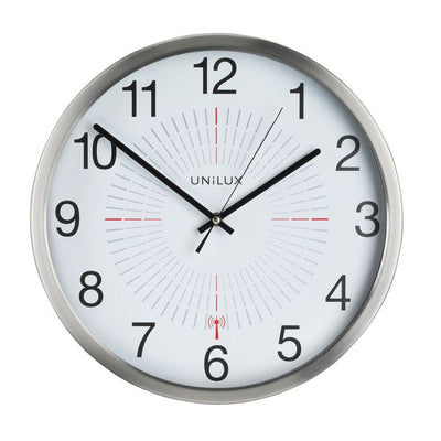 UNILUX - Wanduhr Outdoor funkgesteuert grau