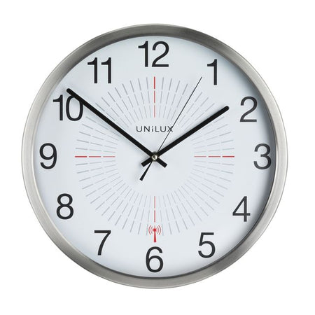 UNILUX - Wanduhr Outdoor funkgesteuert grau