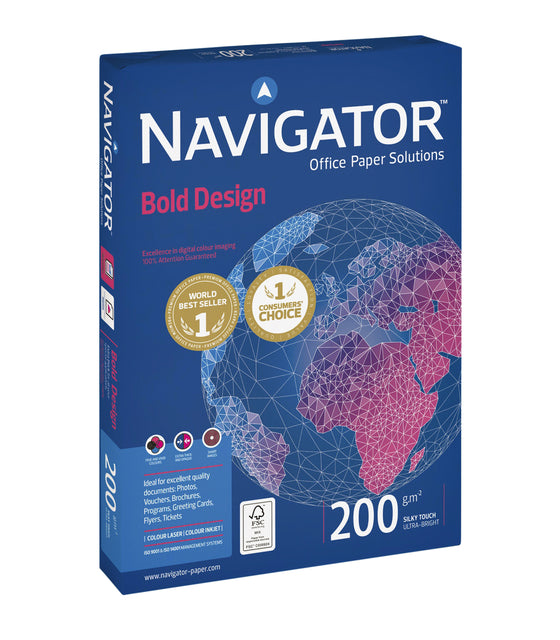 Kopieren Sie Papier Navigator BOLD Design A4 200gr White 150vel | 7 Stücke