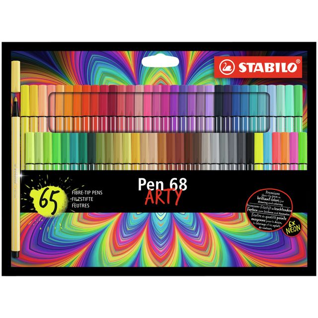 Stabilo - Filzstift Pen 68 Arty medium sortiertes Set mit 65 Stück