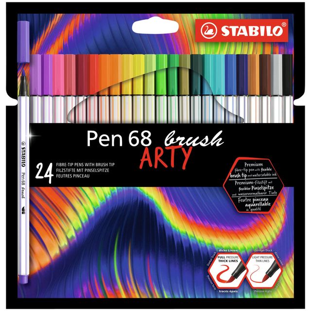 STABILO - Brushstick Pen 568/24 Arty sortiertes Set mit 24 Stück