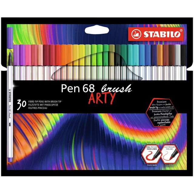 STABILO - Brushstick Pen 568/30 Arty sortiertes Set mit 30 Stück
