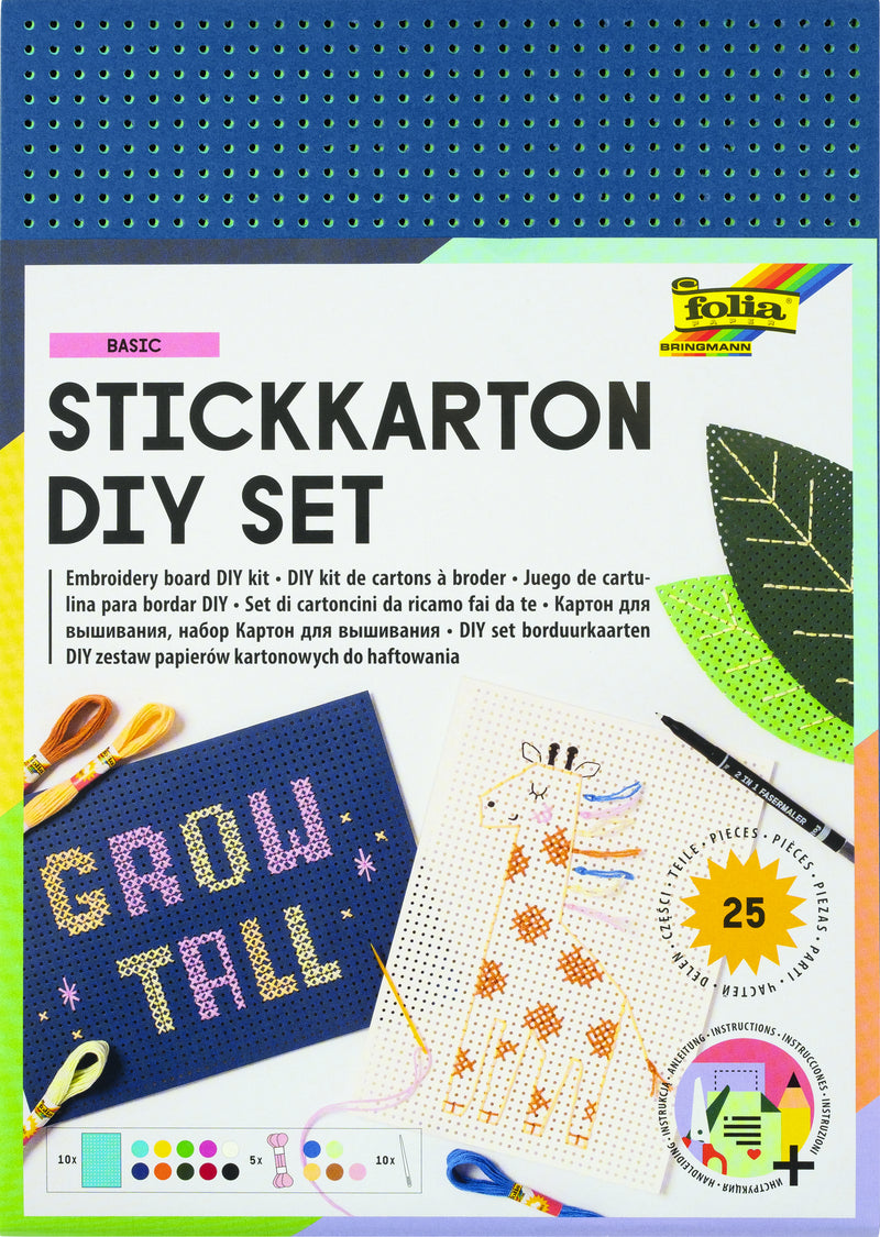Folia Paper - Stickset Folia 10 Stickkarten - Faden und Nadeln - 25 Stück