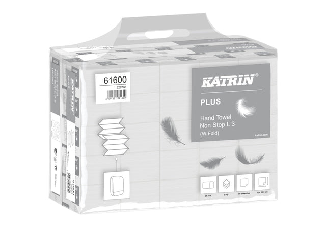 Handtuch Katrin W-Falz plus 3-lagig 20,3x32cm 90Stk | Packen Sie 25 Stück ein