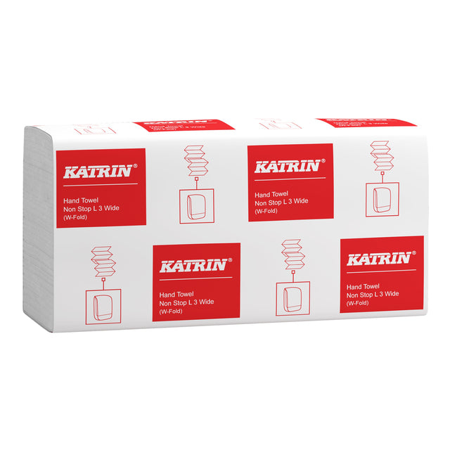 Katrin - Handtuch mit Falten, 3-lagig, 240 x 320 mm, 25 x 90 Blatt, weiß, 61556