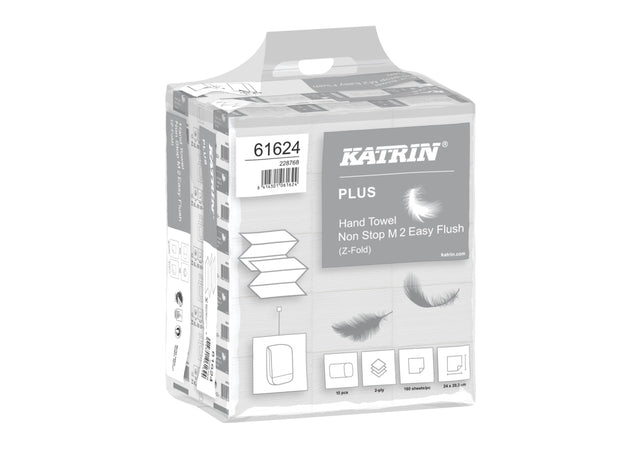 Handtuch Katrin 61624 Z-Fold plus schnell lösender 2 Schicht 20,3x24cm 15x ..
