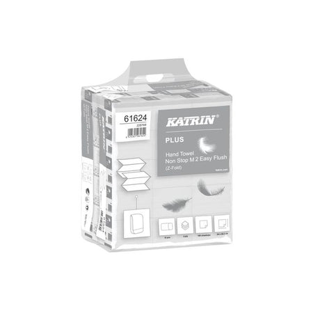 Katrin - Towel Plus Z-Falz 2-lagig 203x240mm 15x160 Blatt weiß 61624