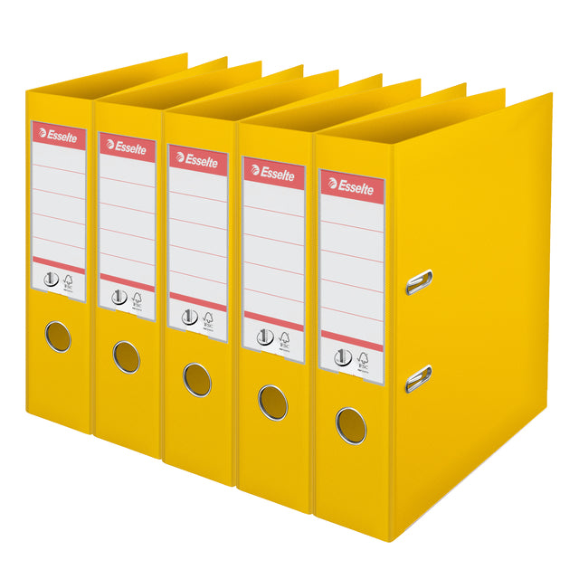 Esselte - Ordner No 1 Power PP 75 mm gelb 5 Stück