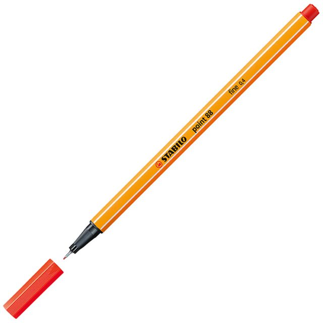 STABILO - Fineliner Spitze 88/48 fein hellrot | 10 Stück