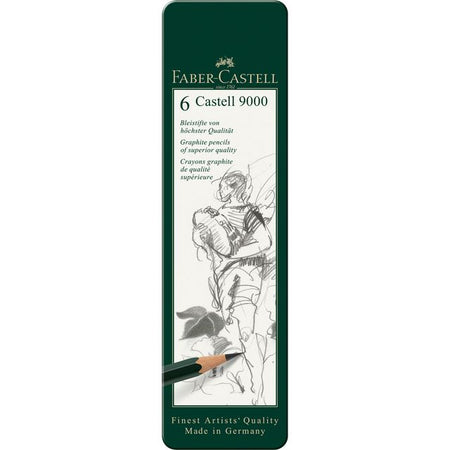 Faber Castell - Bleistift Faber-Castell 9000 6 Härtegrade in Dose