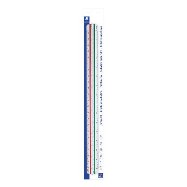 Staedtler - Maßstabslineal 561 300mm Teilung DIN-Konstruktion | 6 Stück