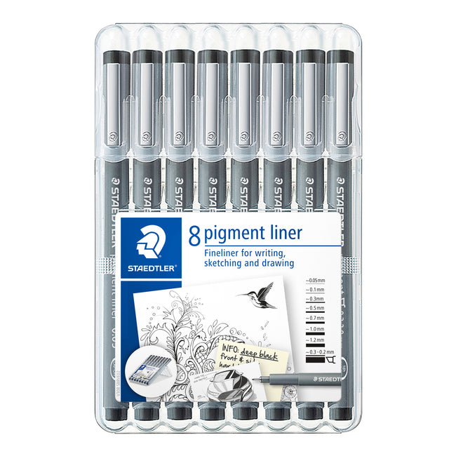 Staedtler - Fineliner Pigment 308 schwarz 8 Stück