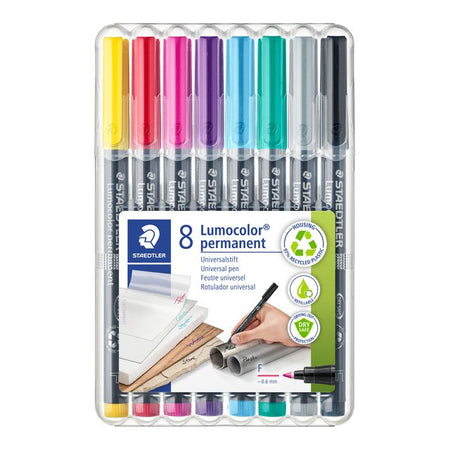 Staedtler - Filzstift Lumocolor 318 permanent F Set mit 8 Farben