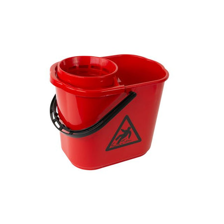 Cleaninq - Spanischer Moppeimer mit Korb 12L rot