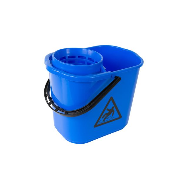 Cleaninq - Spanischer Moppeimer mit Korb 12L blau
