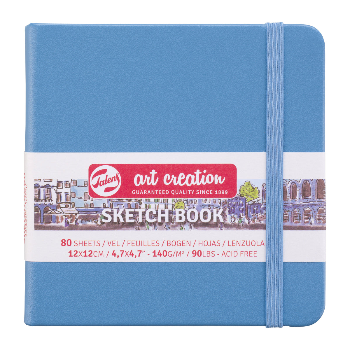 Talens Art Creation - Skizzenbuch Art Creation 80 weiße Blätter 140gr 120x120mm blau