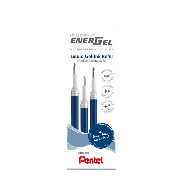 Pentel - Gelschreibermine LR7 Energel mittelblau, 3er-Set