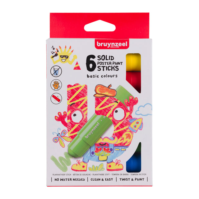 Bruynzeel - Gouachestifte Basic 6 Farben