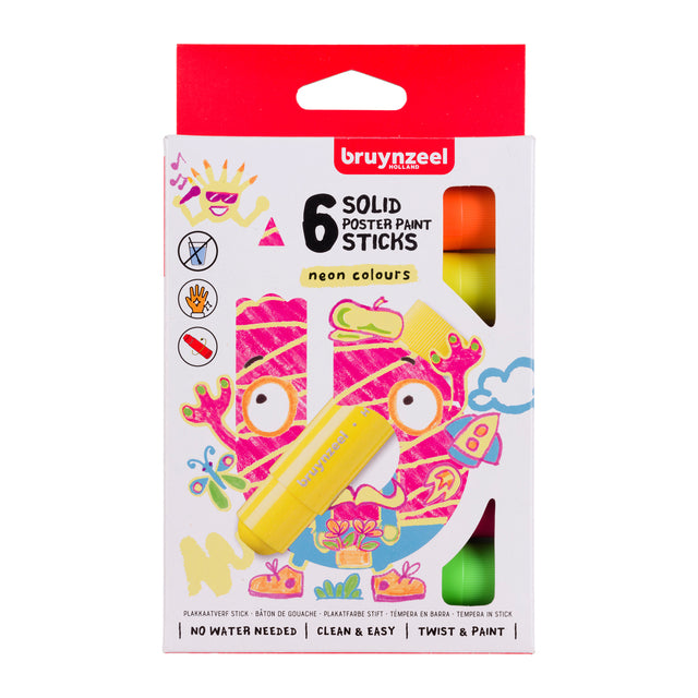 Bruynzeel - Gouachestifte Neon 6 Farben
