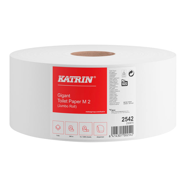 Katrin - Toilettenpapier Gigant M 2 Laags 300 m Weiß