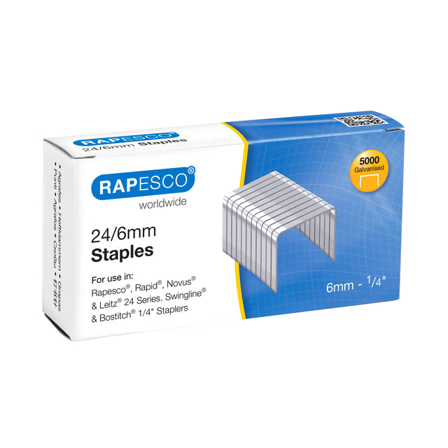 Rapesco - Heftklammern 24 6mm 5000 Stück Silber