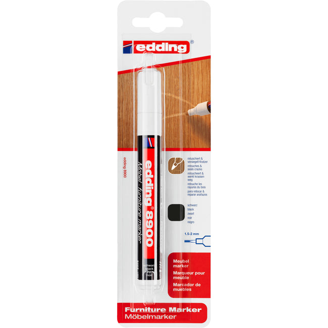 Edding - Filzstift 8900 Möbel rund 1,5-2mm schwarz Blister à 1 Stück