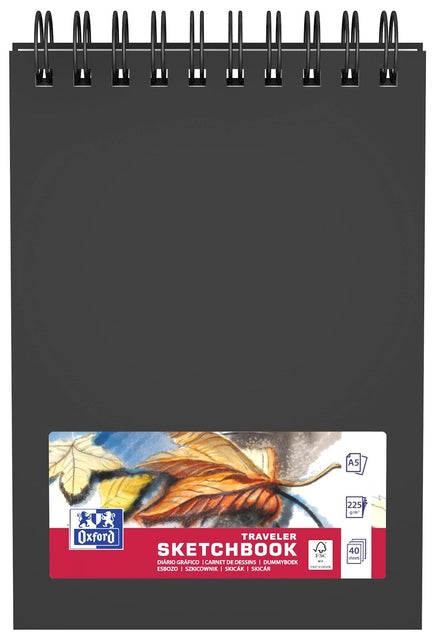Sketchbook Oxford A5 40vel 225gr Spiral | 5 Stücke