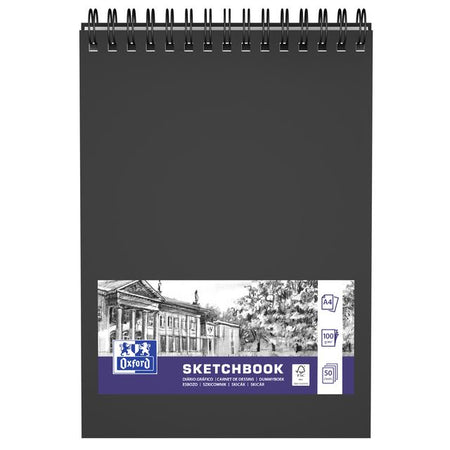 Oxford - Skizzenbuch A4 50 Blatt 100 Gramm Spirale | 5 Stück