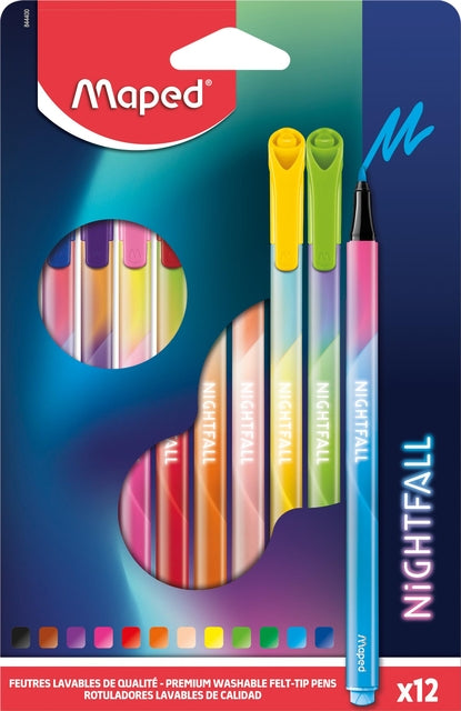 Filz -Tip Pen Maped Nightfall Set á 12 Farben