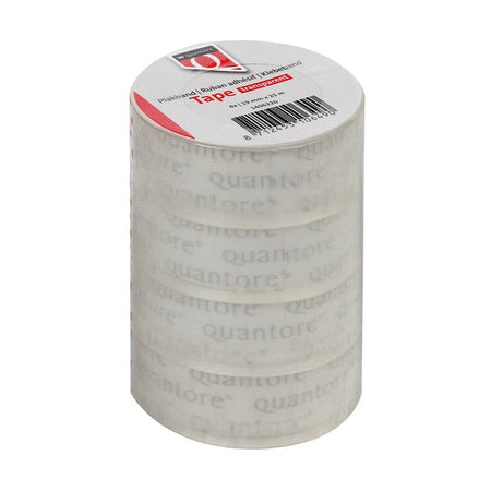 Quantore - Klebeband 19mmx25m transparent 4 Rollen | 12 Stück