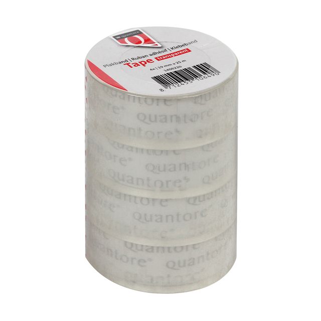 Quantore - Klebeband 19mmx25m transparent 4 Rollen