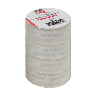 Quantore - Klebeband 19mmx25m transparent 4 Rollen | 12 Stück