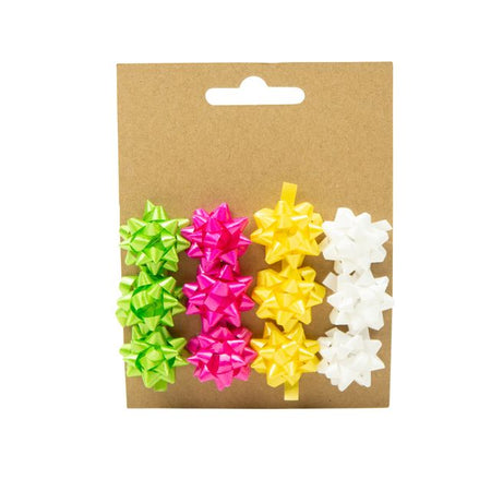 IG Design - Minischleifen grün/rosa/gelb/weiß 12 Stück