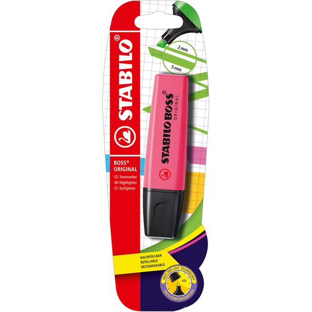 STABILO - Textmarker BOSS Original 70/56 rosa Blister à 1 Stück | 10 Stück