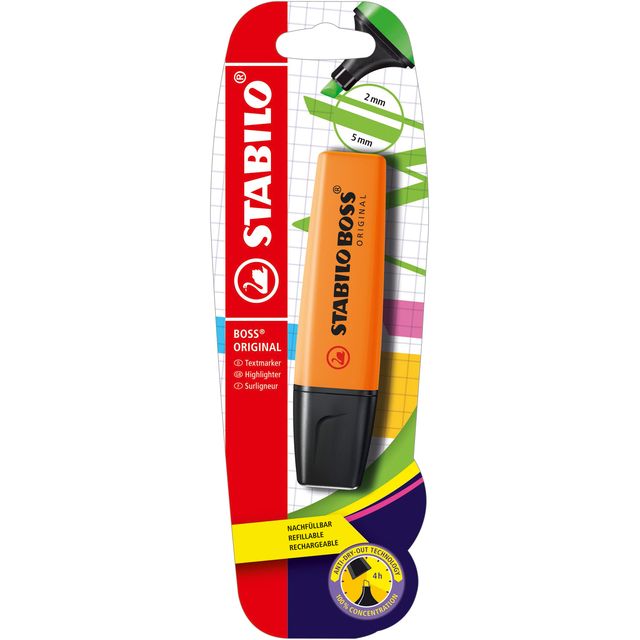 Stabilo - Textmarker BOSS Original B-10141 orange Blister à 1 Stück | 10 Stück