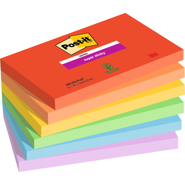 Post-it - Notizblock 655 super klebrig 76x127mm verspielt | 12 Stück