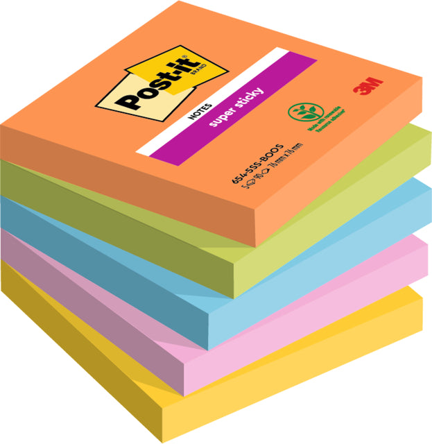 Memoblok 3m post-it 654 Super Sticky 76x76mm wütend | 12 Stücke
