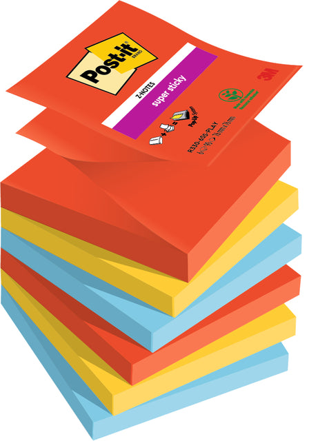 Memoblok 3m post-it z-notes r330 Super Sticky 76x76mm Play | 12 Stücke