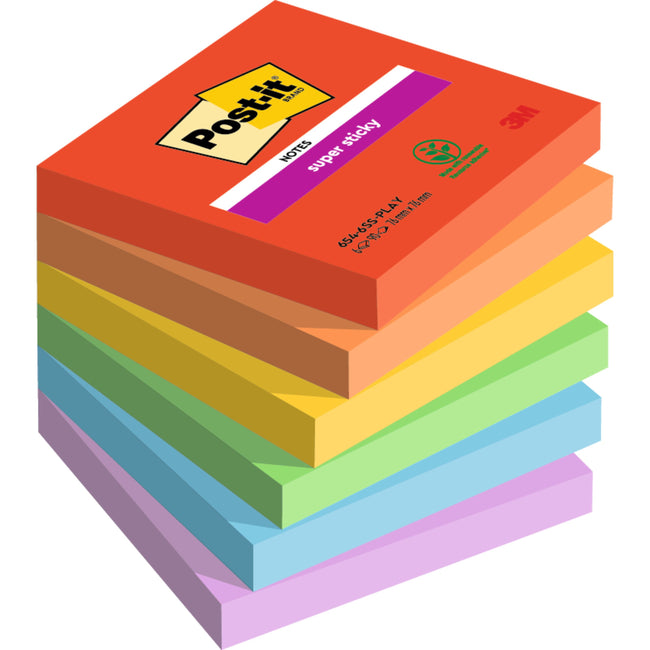 Post-it - Notizblock 654 super klebrig 76x76mm verspielt | 12 Stück