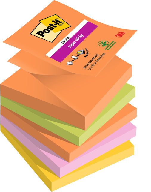 Memoblok 3m post-it z-notes r330 super klebry 76x76mm wütend | 12 Stücke