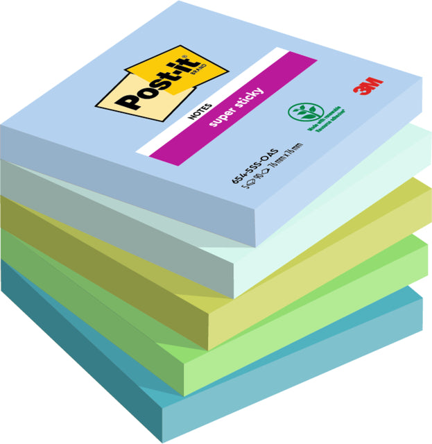 Memoblok 3m post-it 654 Super Sticky 76x76mm OAS | 12 Stücke