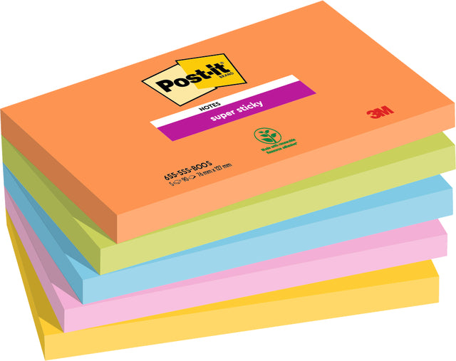 Memoblok 3m post-it 655 super klebry 76x127mm wütend | 12 Stücke