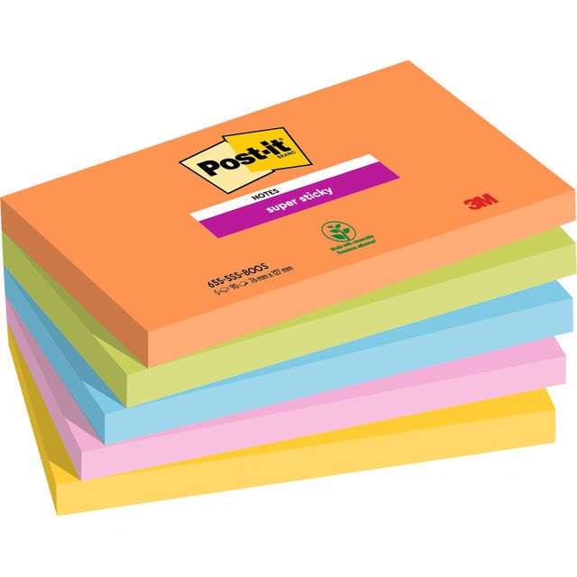 Post-it - Notizblock 655 super klebrig 76x127mm boost | 12 Stück