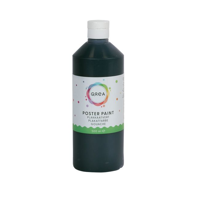Qrea – Posterfarbe Schwarz 500 ml