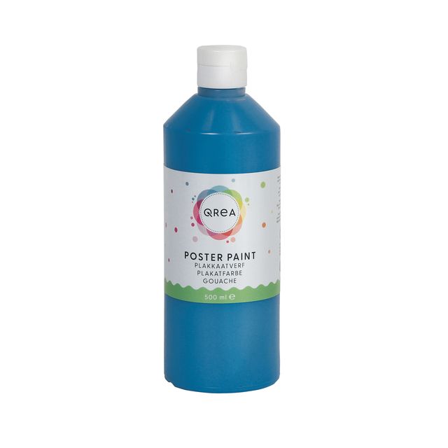Qrea - Posterfarbe blau 500ml | 6 Stück