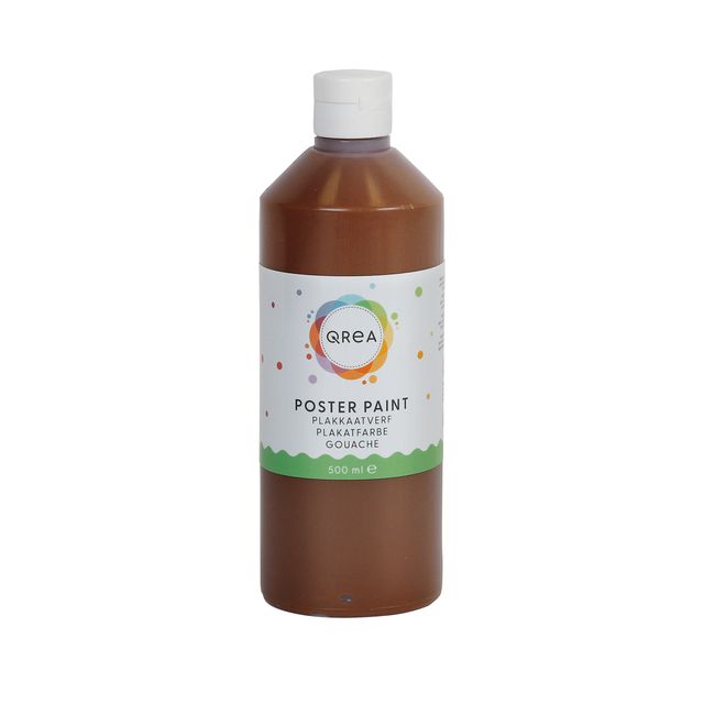 Qrea - Posterfarbe Dunkelbraun 500ml | 6 Stück