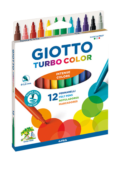 Giotto - Filzstift Turbo Color Set mit 12 Farben | 10 Stück