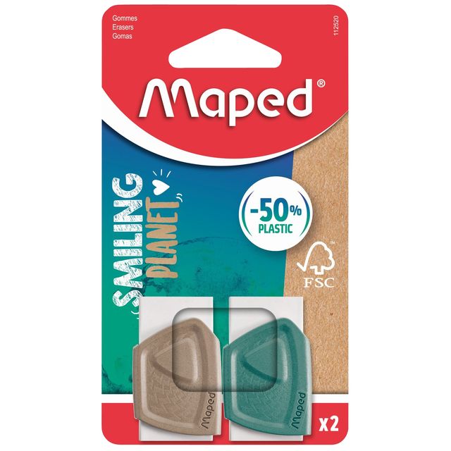 Maped - Gum Smiling Planet Blisterpackung mit 2 Stück