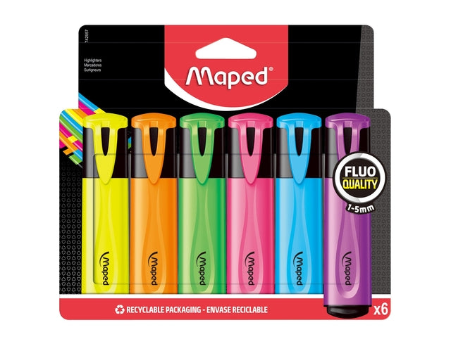 Markierungsmarker -Maper -Set bei 6 Standardfarben
