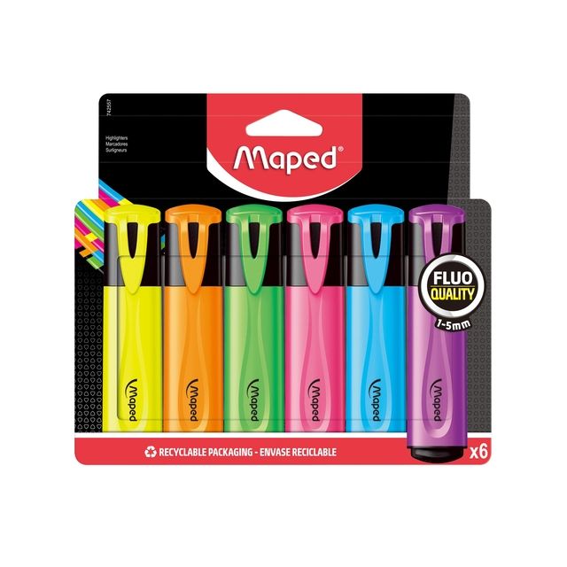 Maped – Textmarker-Set mit 6 Standardfarben